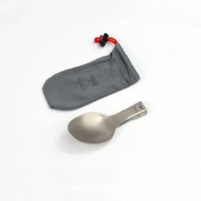 Keith Titanium Tableware Spoon Portable Healthy Lightweight Outdoor Picnic Hiking Folding Cutlery Ti5308