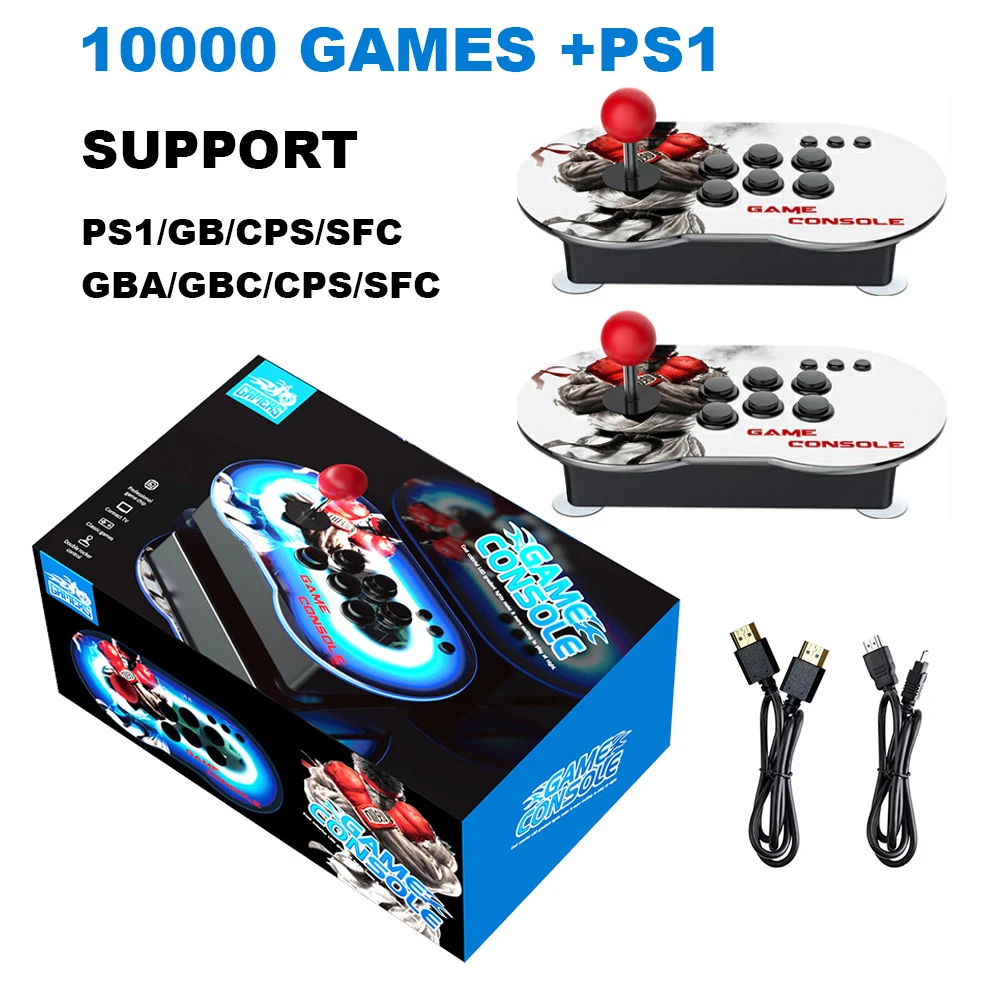 Video Game Consoles Dual Joystick Gameconsole 15000+ Classic Games Support 4 Player Familygame Game Stick With PS1/GB/CPS/SFC/FC