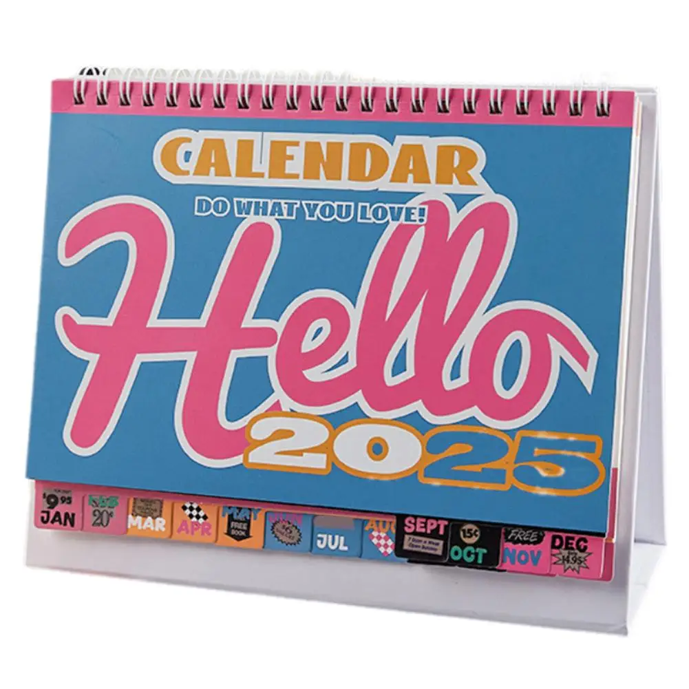 Desktop Calendar Self-Probe Punch Card, para fazer a lista Planner, Casa e material de escritório, K2b1, 2025