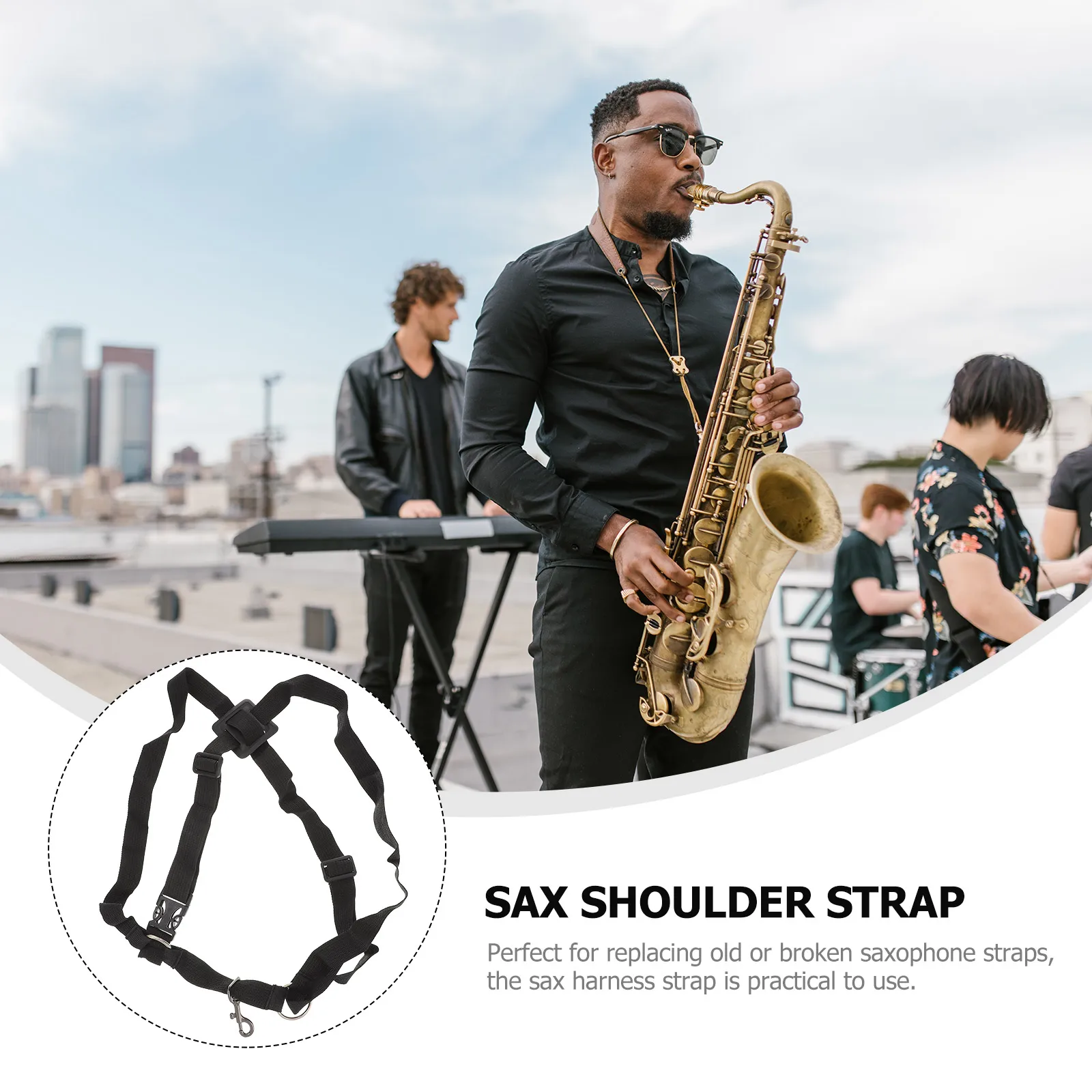 

Saxophone Strap Double Shoulder Musical Instrument Neck Alto Nylon Accessories Child Harness