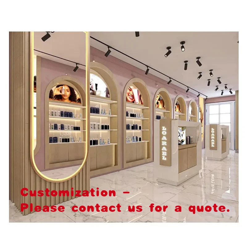 custom.Premium Plywood Perfume Double Sidew Middle Stand Display Customized Lighted Letter