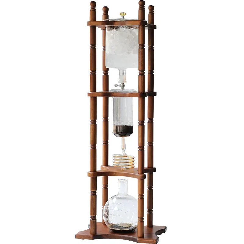 25-Personen, Eiskaffeekanne, Tropftyp, Kaltbrüh bei niedriger Temperatur, Kaltbrüh, amerikanischer Kaffee, kommerzieller Massivholzständer