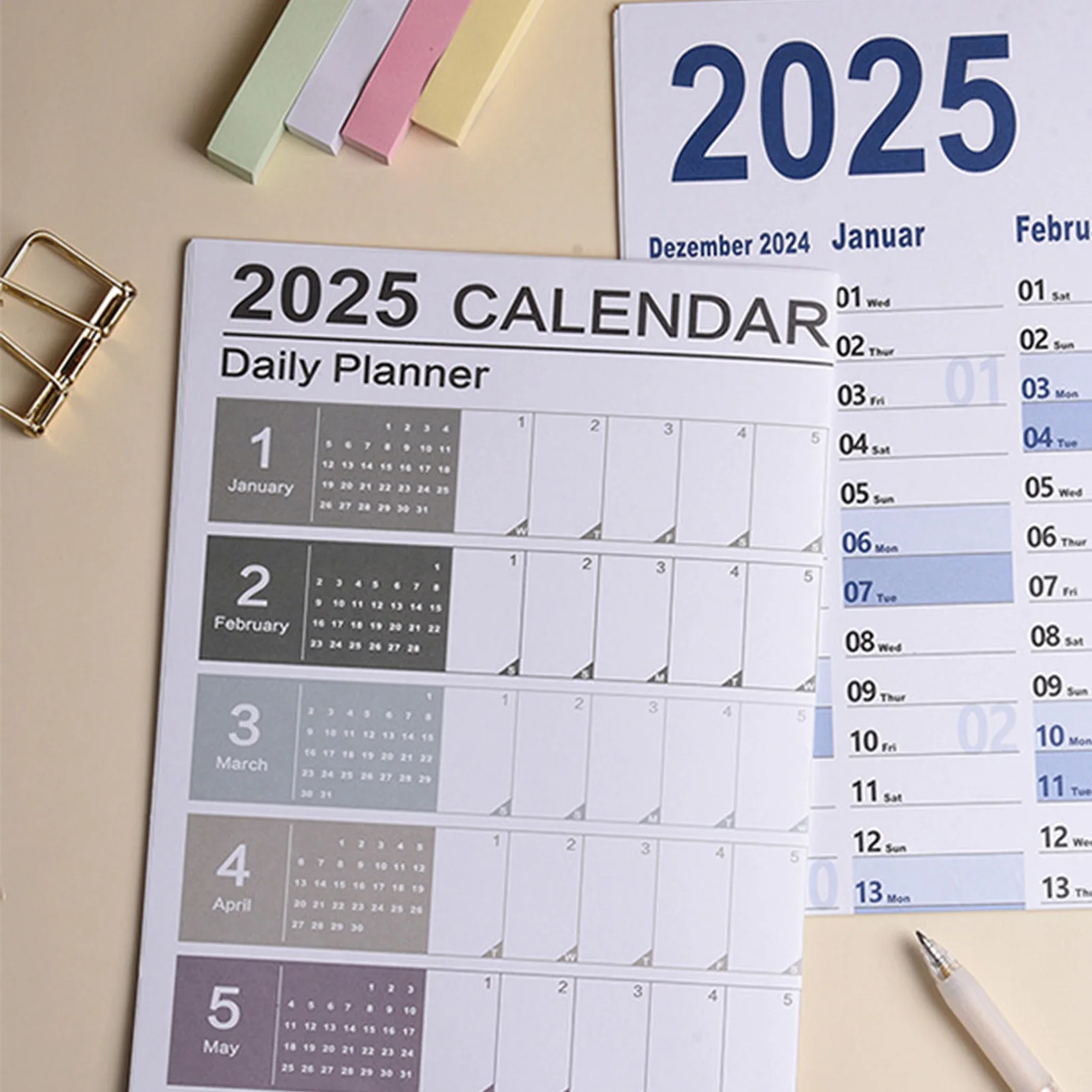 2025 Wall Planner Calendar Sheet with Safe Material Precise Planning List Schedule Organizer Suitable for School Office Hom