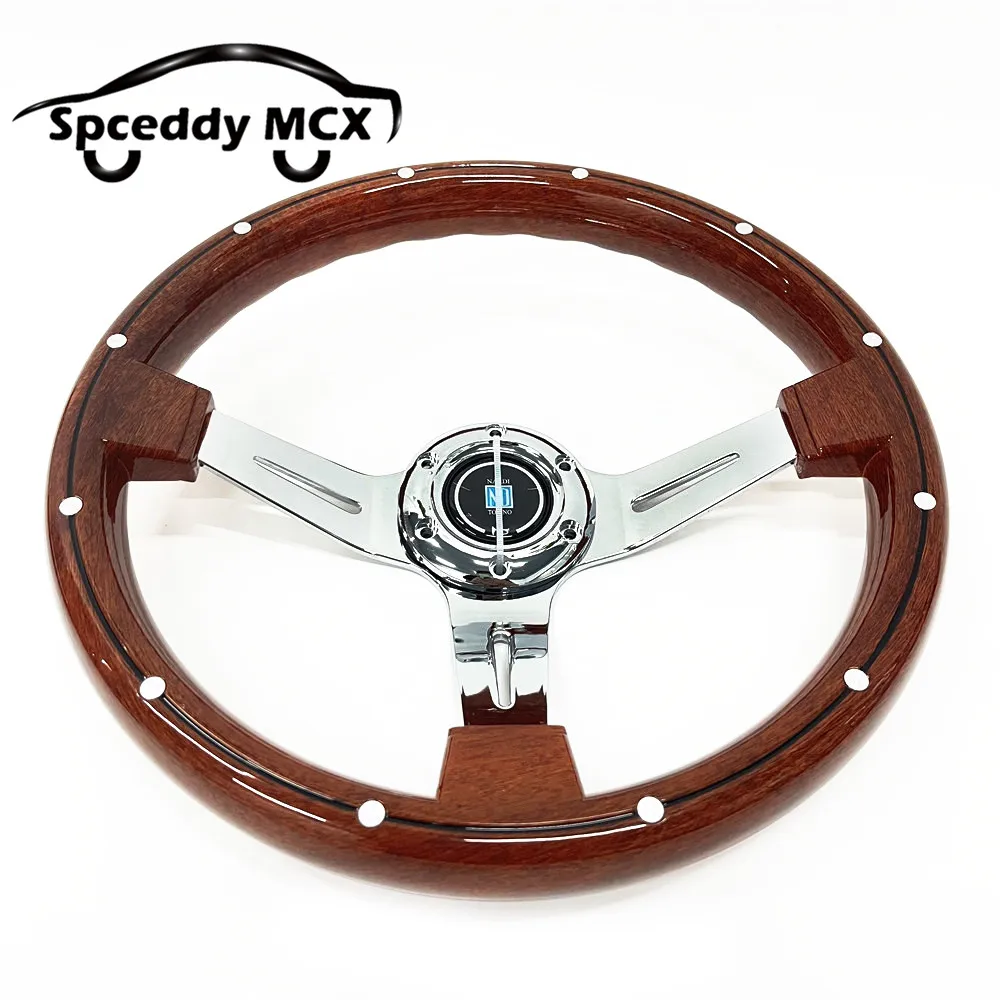 14inch 350mm Wood Look Steering Wheel For Car Motorsports Classic ABS Wooden Deep Dish Steering Wheel With Rivets