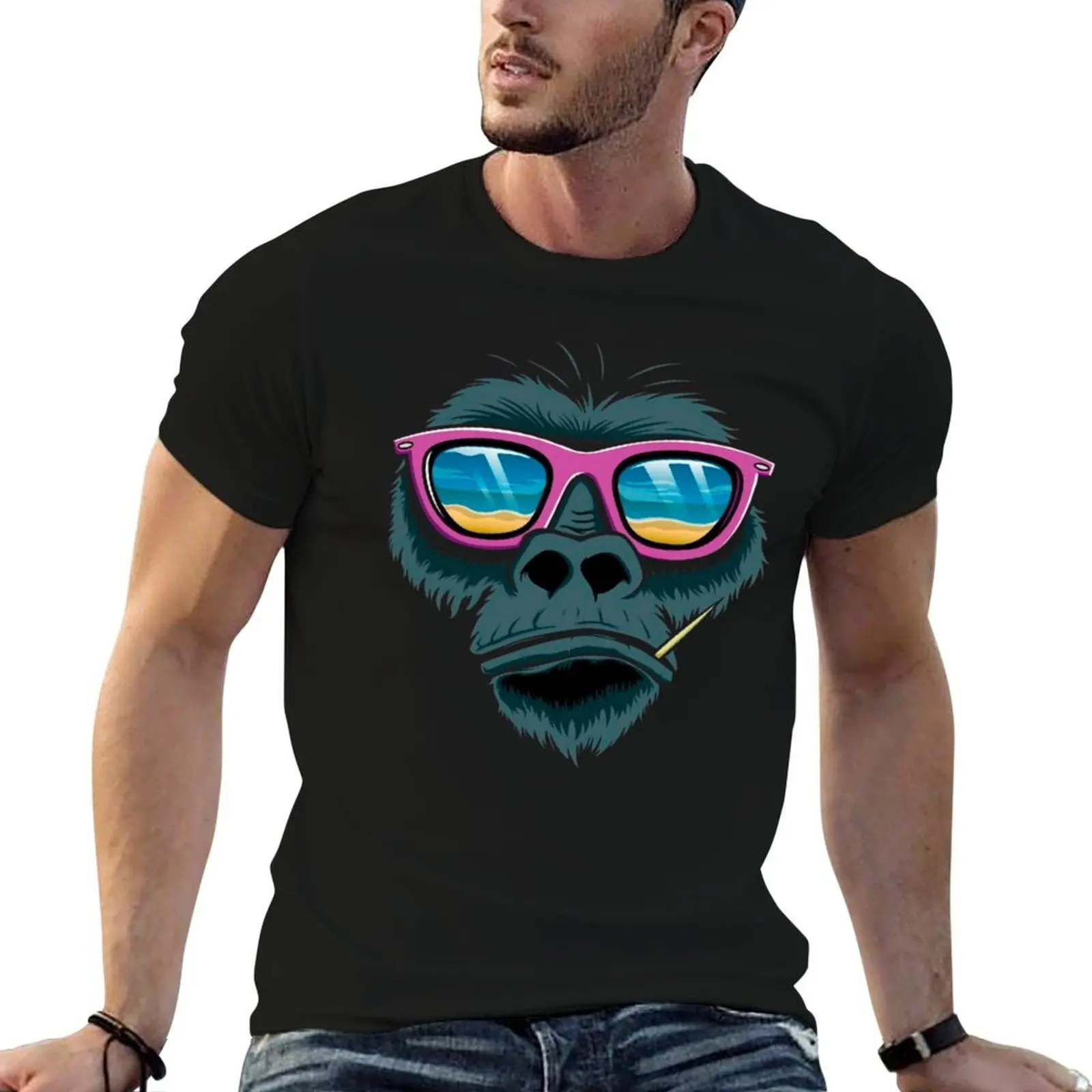 Monkey Gorilla with glasses T-Shirt topping rapper graphic tees mens graphic t-shirts hip hop