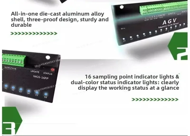 16-Bit Magnetic Navigation Sensor MGS-16FP for AGV with RS232/RS485/CAN Industrial Communication Interface