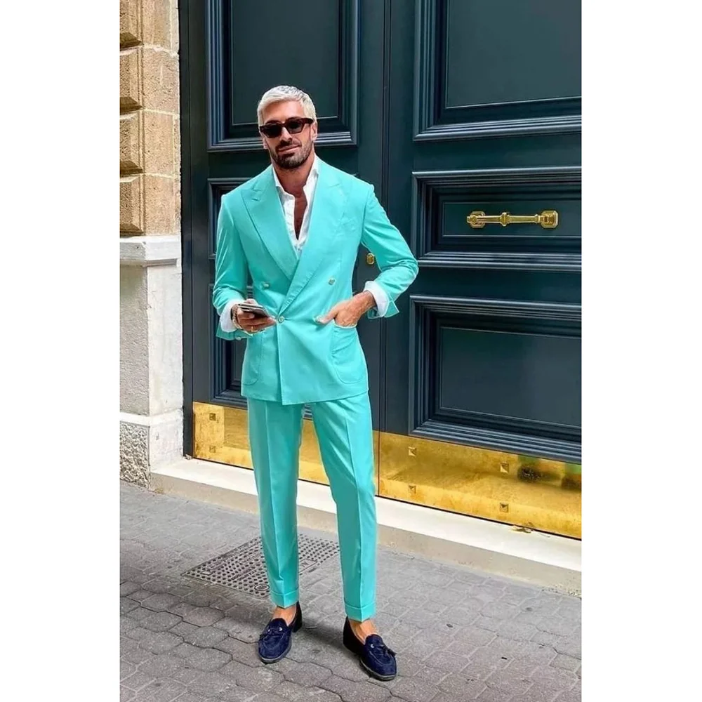 

Fashion Customized Hot Sale Wedding Tuxedos 2 Pieces Suits Men Groomsmen Prom Party Groom Jacket+Pants