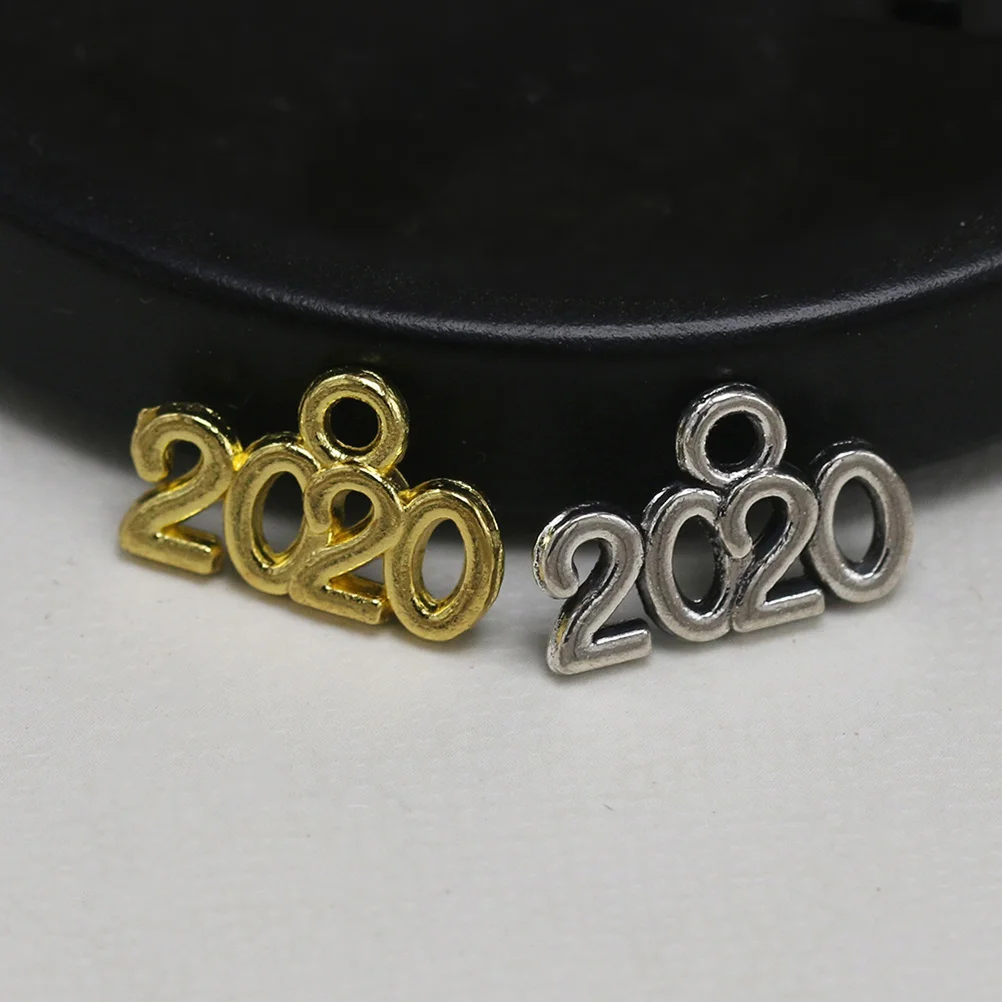 100 قطعة سبائك خمر 2020 عدد قلادة جالبة للحظ عقد دي اي واي سوار صنع المجوهرات المفاتيح اكسسوارات 2020 قلادة حلية