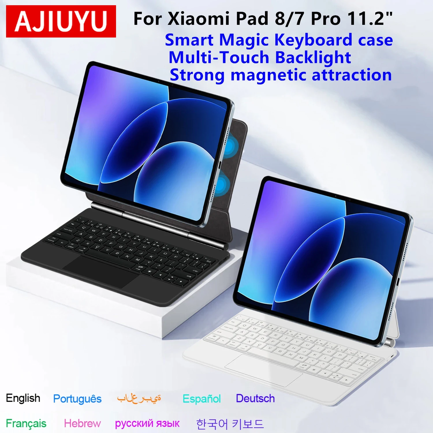 

Клавиатура Backlight Magic Keyboard для Xiaomi Pad 8, Mi Pad 8 Pro 11.2 дюйма, чехол для Xiaomi Pad 7, MIPad 7 11.2 дюйма, умный чехол-клавиатура для планшета