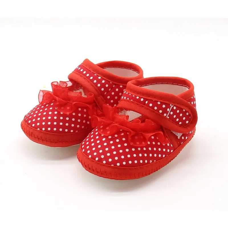 Dot Dot Gauze Soft Sole Non-Slip Baby Toddler Shoes Cotton Girls' Children'S Shoes Fashion Trend Baby Shoes 0-18 Months Old