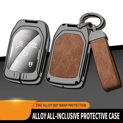 Fashion Car Key Case For GMC Yukon Sierra At4 2024 Acadia Terrain Suburban Tahoe Zinc Alloy Smart Remote Control Key Cover Fob