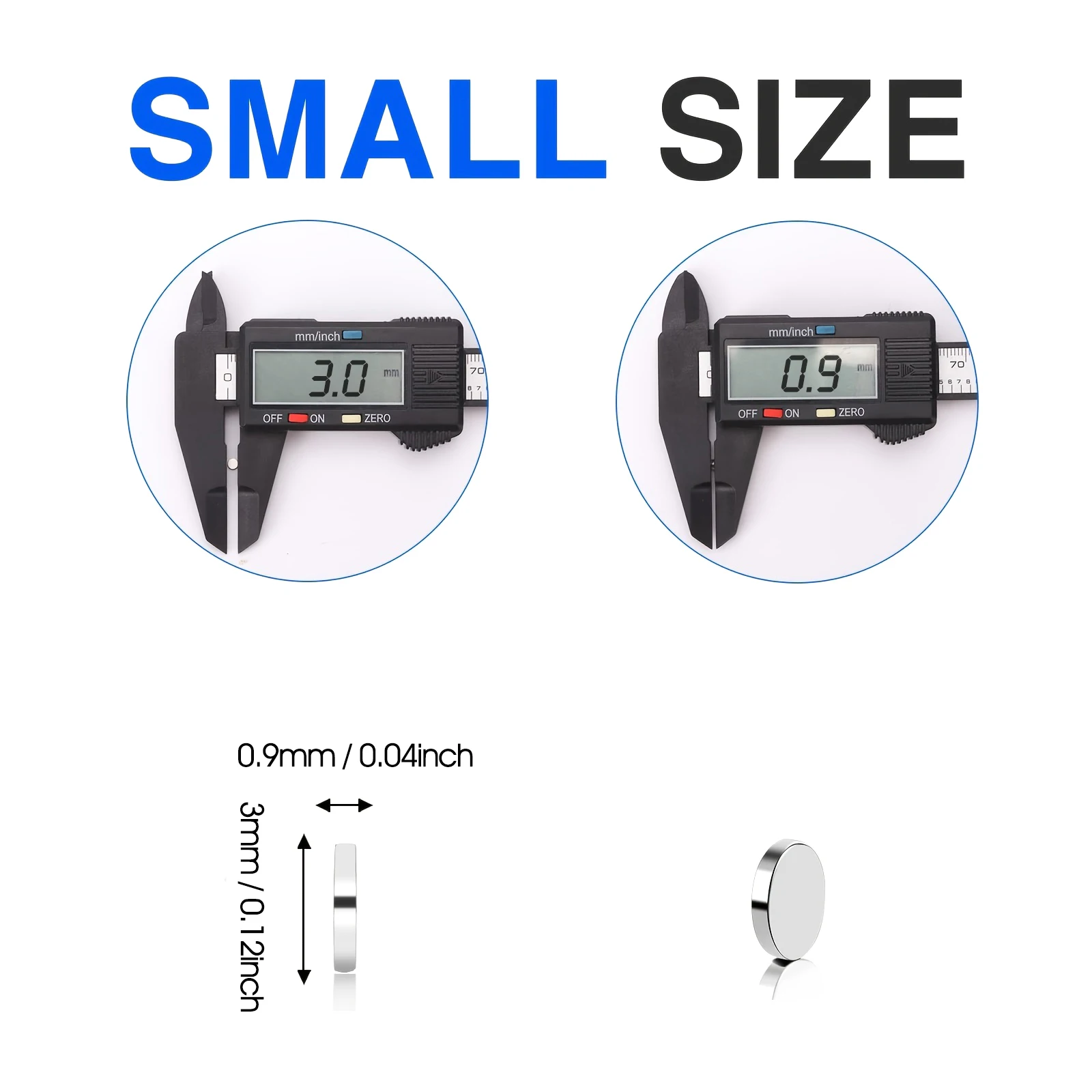 Small Magnets, Refrigerator Magnets of Different Sizes, 3x1 3x2 2x1 3x3 4x2 5x2 6x2mm Mini Magnets for Fridge, Kitchen, Office