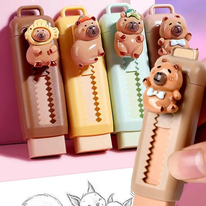 Borrador de Capibara con Diseño Adorable, Borrador Suave para Borrar con Precisión, Ideal para la Escuela, Oficina, Estudiantes y Material de Papelería