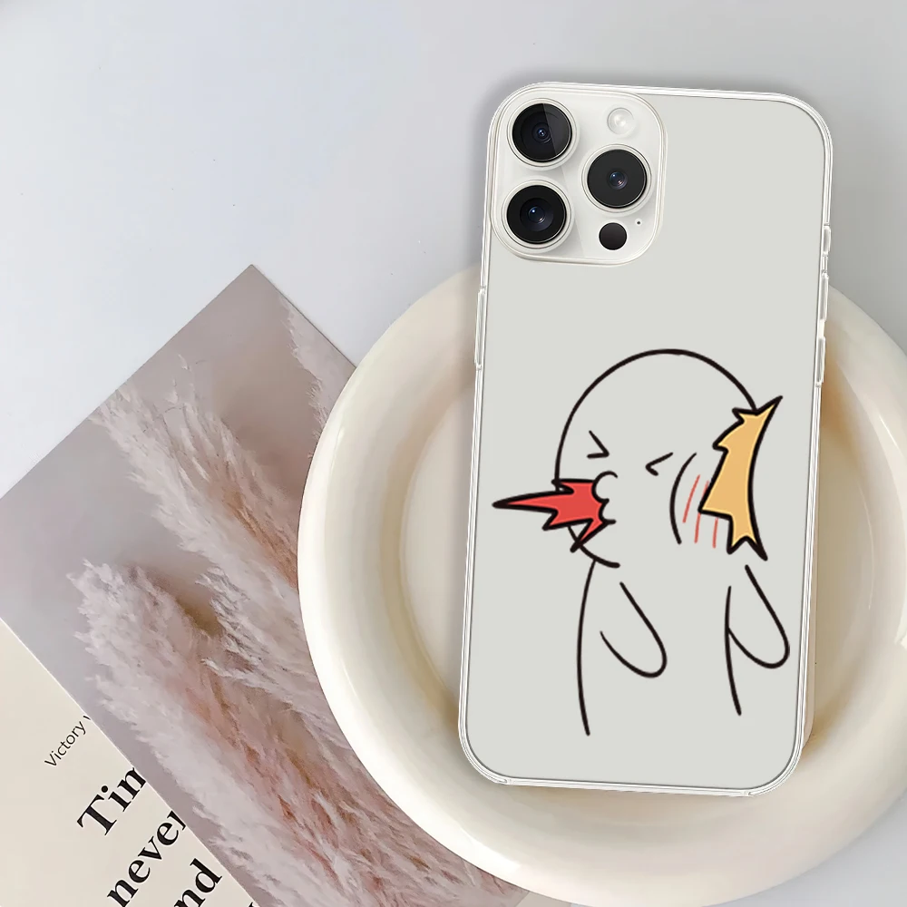 Cartoon Beat the villain Copuple Phone Case for iPhone 12 11 13 14 15 16 Max Pro Plus Transparent Soft Shell