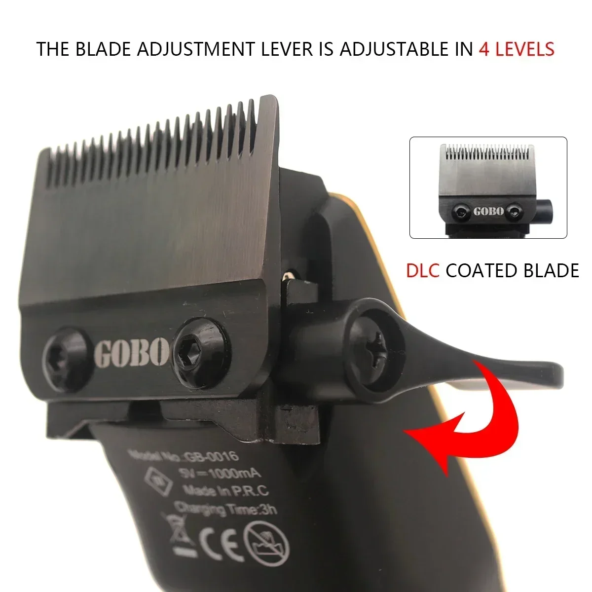 المقص المهنية للرجال 9900 دورة في الدقيقة محرك مغناطيسي الشعر LCD آلة قطع USB قاعدة شاحن DLC آلة تشذيب الشفرة GOBO