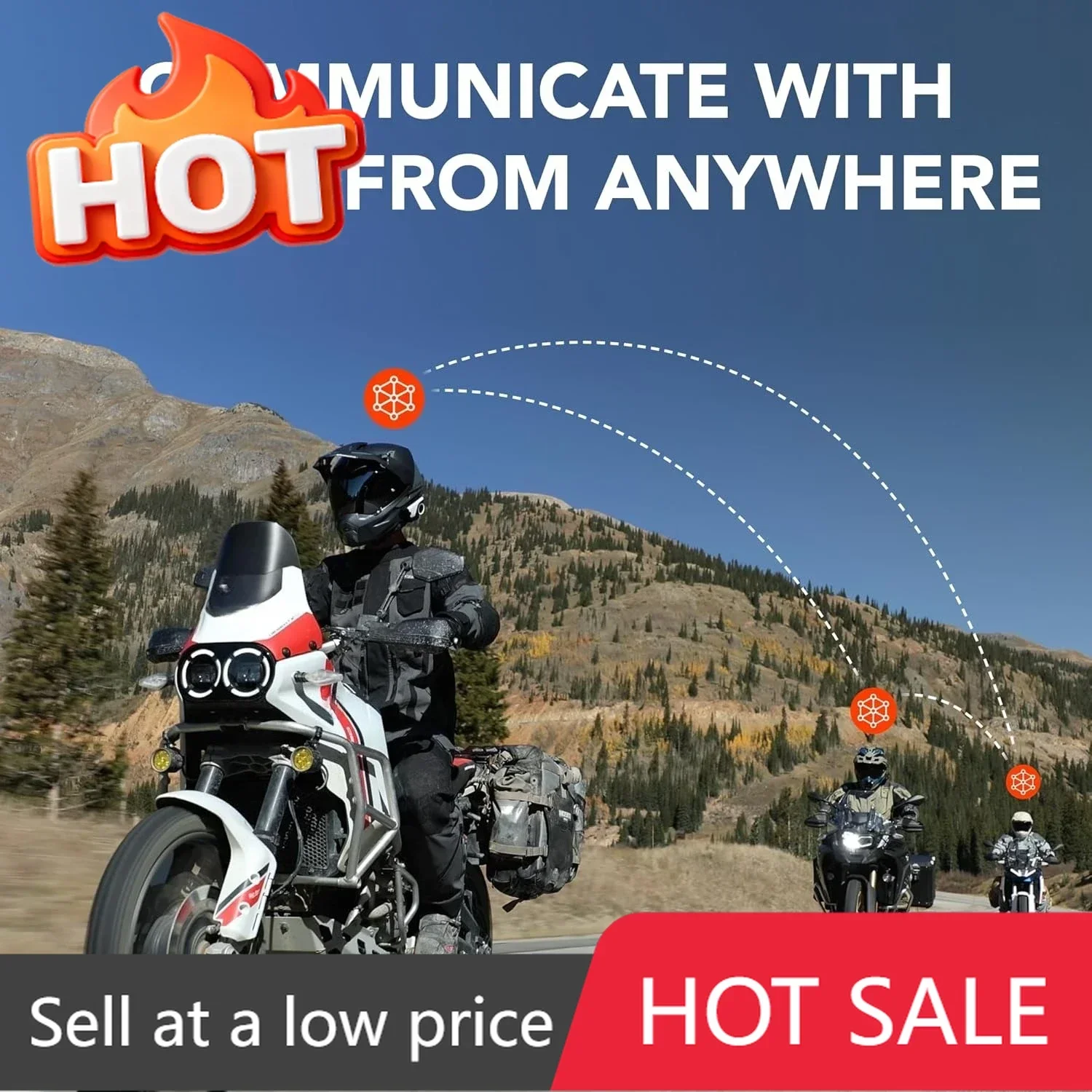 

Hardware 60S Motorcycle Communication Headset with Wave, Mesh, and Bluetooth Intercom, 2nd Generation Sound by Harman Kardon