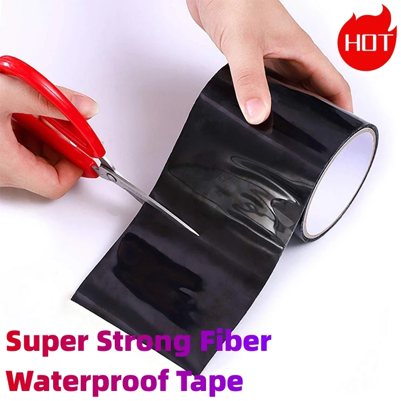 1.5m Super Strong Fiber Waterproof Tape Stop Leak Seal Repair Tape Performance Self Tape Fiberfix Adhesive Tape PE Tube PVC Etc