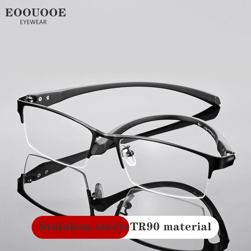 

Men's Metal Eyeglass Man Optics Sporty Glasses Frame Myopia Hyperopia Prescription Recipe Lenses Recipe Half-frame Oculos