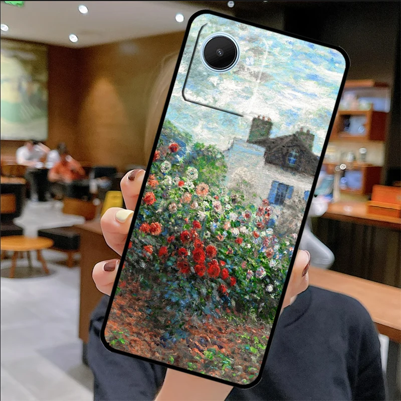 حافظة كلود مونيه لهاتف Realme C75 C67 C61 C55 C53 C51 C21Y C25S 10 11 12 13 14 Pro Plus GT 6T 6 5 GT7 Pro