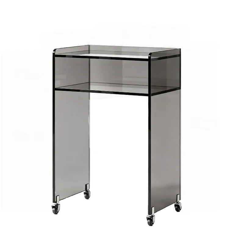 Acrylic simple shelf, sweeping robot storage rack, movable storage cabinet, living room with wheel edge
