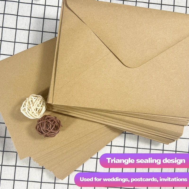 50/100pcs A7 Kraft Paper Envelope 183x133mm Wedding Invitations Business Supplie Postcard Giftbox Packaging Storage Stationery