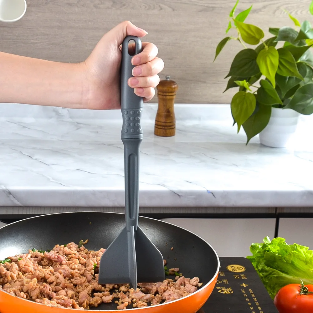 Kitchen Meat Chopper Ground Beef Masher Utensil Heat Resistant Non-Stick Hamburger Choppe Potato Masher Tool Kitchen Gadgets