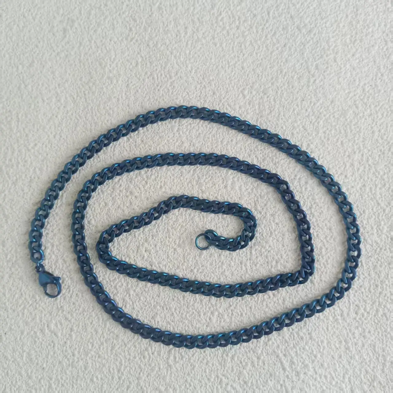 5.5mm Blue Pure Titanium Necklace - Lightweight Hypoallergenic Design with Secure Lobster Clasp | Skin-Friendly Daily Wear