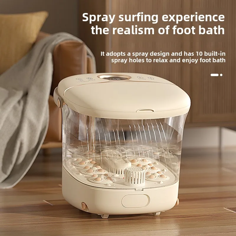 Constant Temperature Heated Massage Foot Spa Bath, Electric Spa Pedicure Tub Home Foot Bath Bucket Automatic Heating Bath Foot