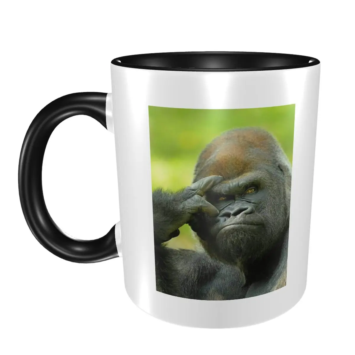 Gorilla Cubs Close-Up Face Print Mug Funny Ceramic Coffee Cups Tea Mugs Milk Cup Drinkware Gift for Woman Man