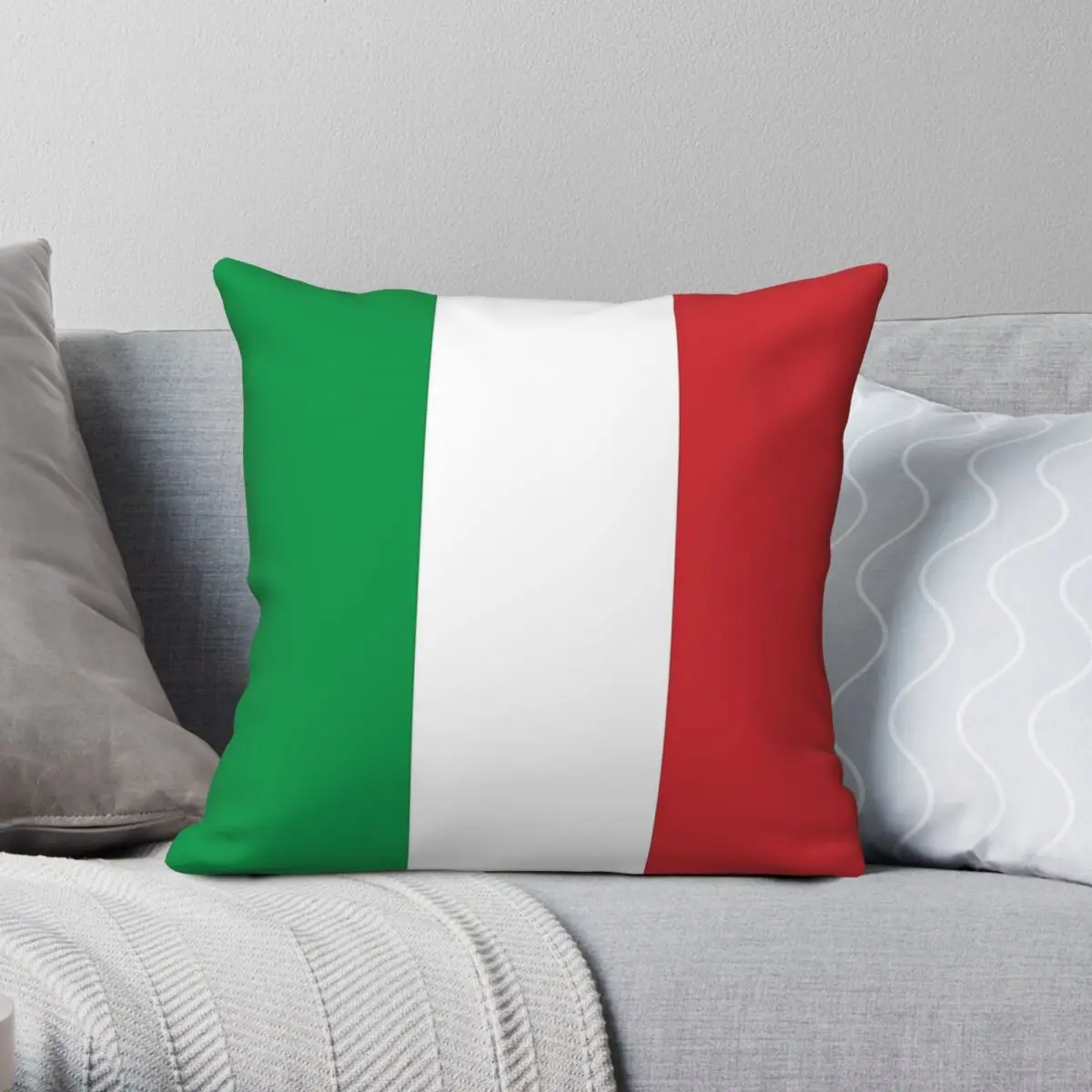 Flag Of Italy Italian Flag Square Pillowcase Polyester Linen Velvet Pattern Zip Decorative Pillow Case Room Cushion Case