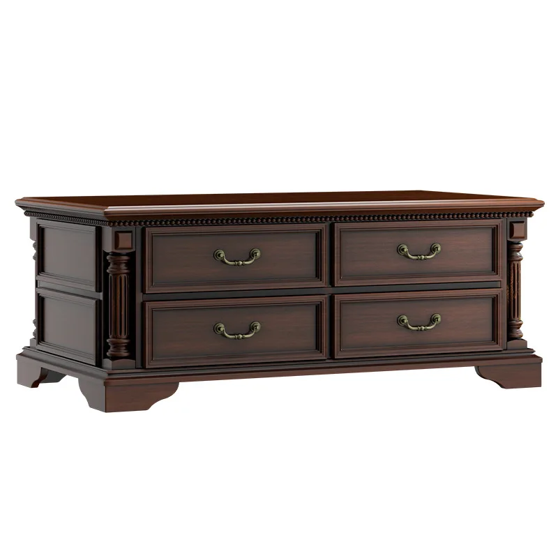 

Американский журнальный столик из цельного дерева для гостиной, дома, ТВ-шкафа, комбинированная мебель, полный набор высокого чайного столика в стиле ретро, новый