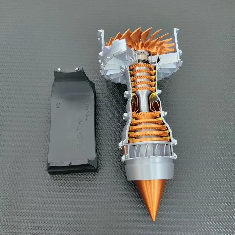 رائعة Turbofan محرك أطقم منمذجة DIY 27 سنتيمتر الكهربائية Turbofan محرك الجمعية الانتهاء نموذج ثلاثية الأبعاد مجموعة ألعاب الطباعة #4