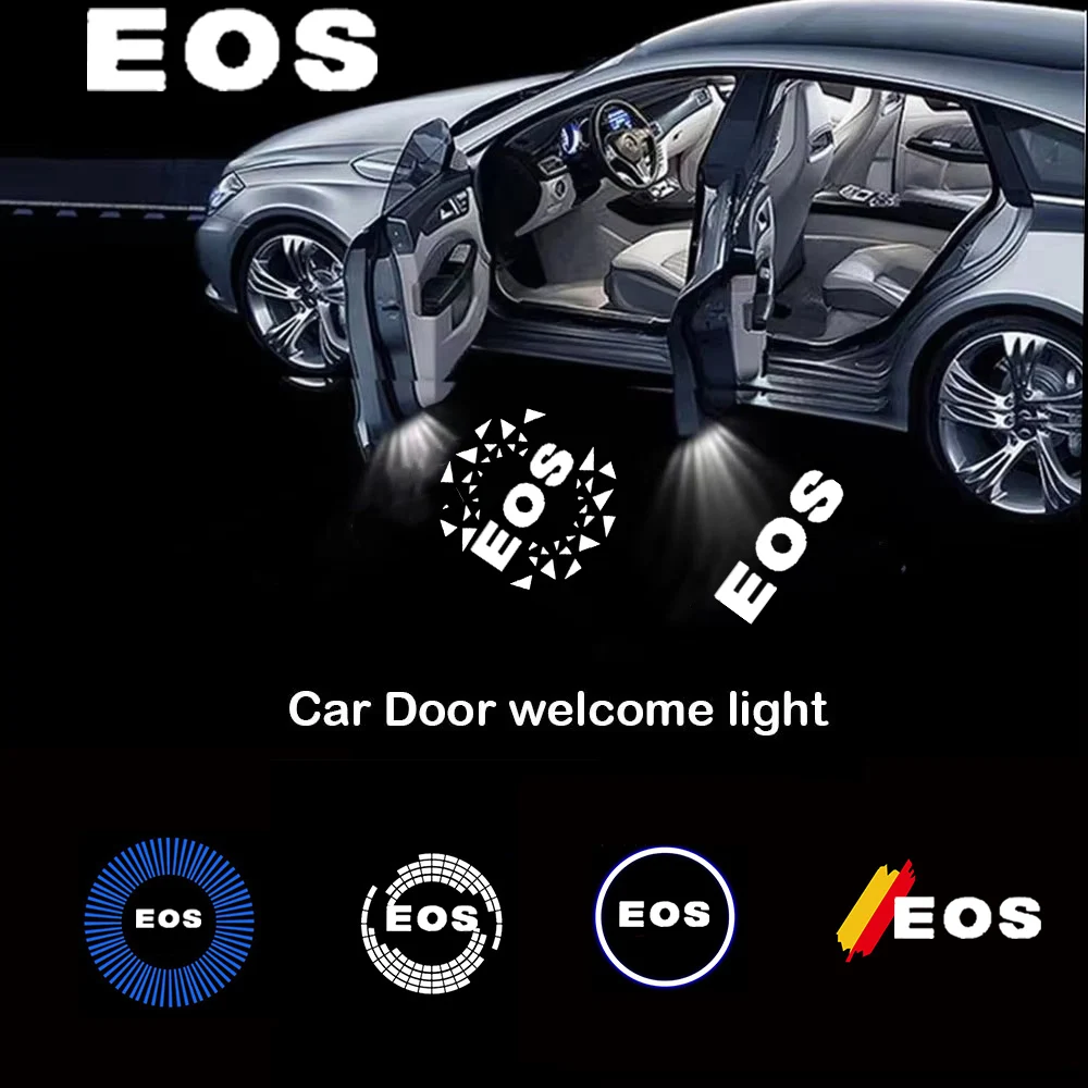 2Pcs For Volkswagen VW Eos 2008‑2015 LED Car Door Welcome Lights Emblem HD Projector Ghost Shadow Lamp Decoration Accessories