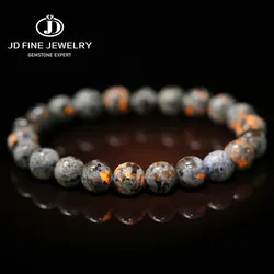 JD Natural Flame Stone Beaded Bracelet Men Women Powerful Chakra Yooperlite Fire Stone Energy Meditation Fengshui Bangle Jewelry