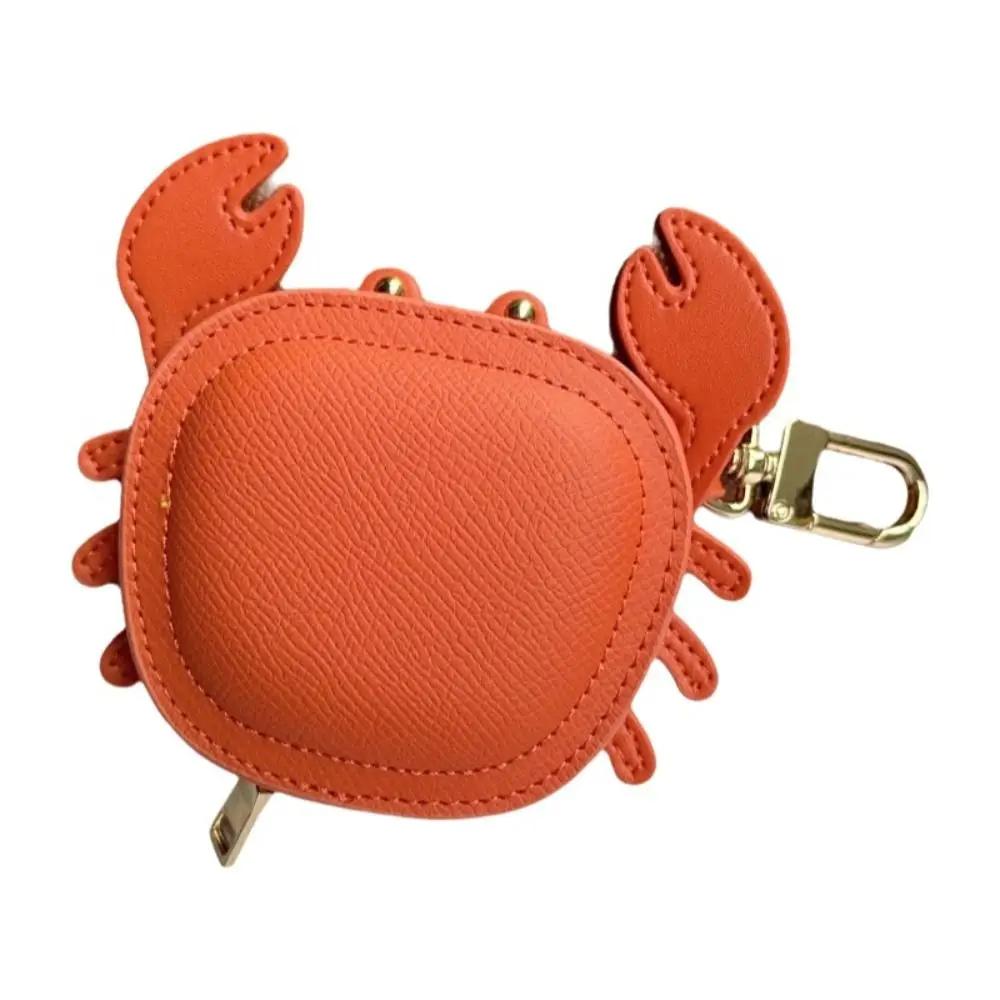 Microfiber Leather Crab Coin Purse Zipper Closure Cartoon Mini Wallet Pouch Compact Design Handbag Charm