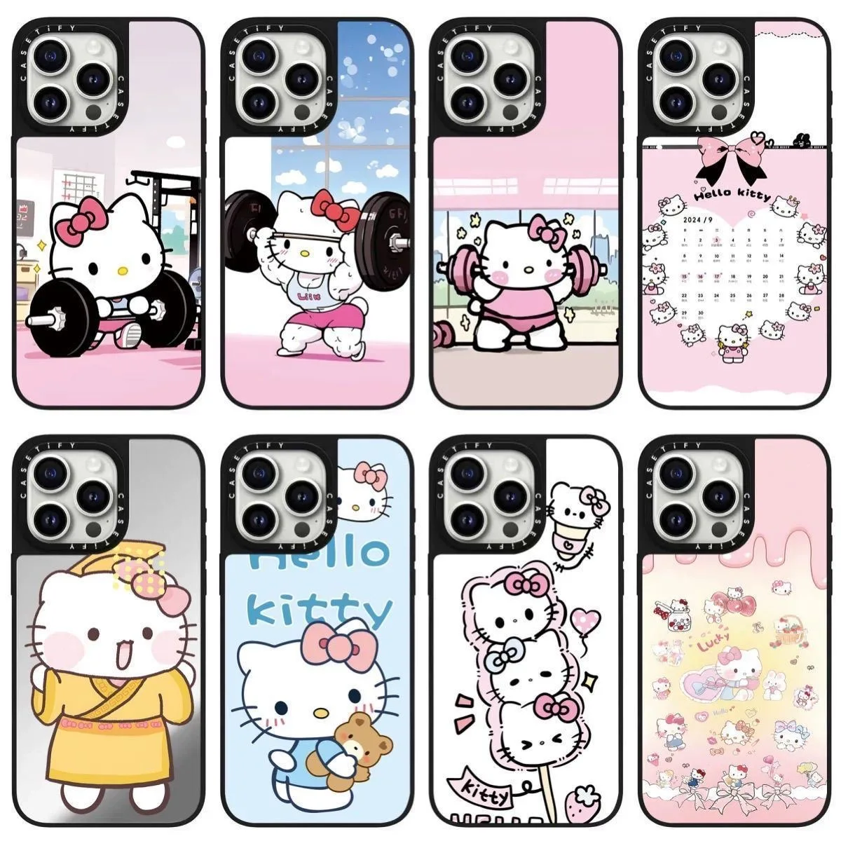 حافظة هاتف Hello Kitty Sports ذات علامة تجارية مشتركة لهاتف iPhone 16/17 Pro العصرية لهاتف Apple 15 Pro Max