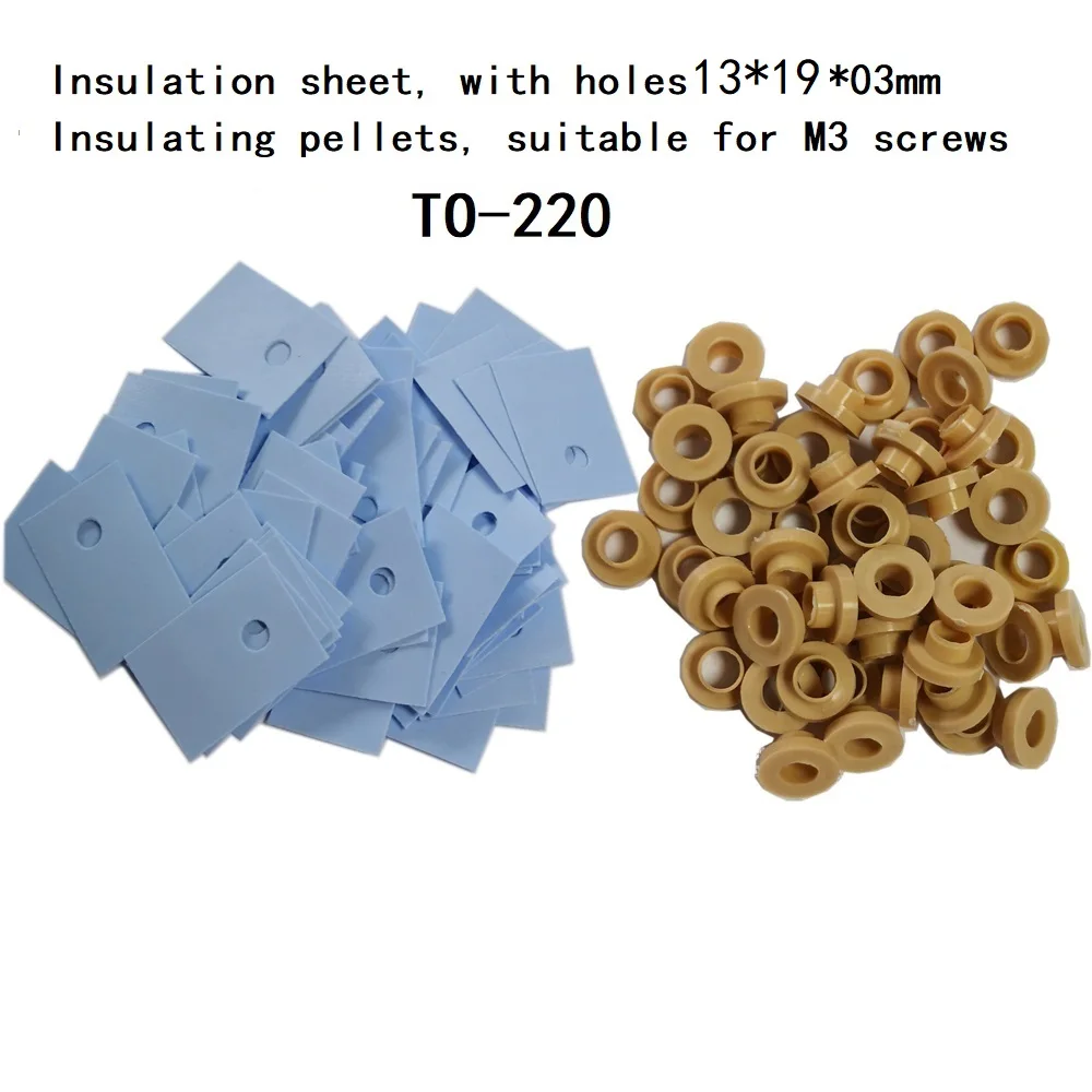 50pcsTO-220 TO-3P Silicone Sheet Insulation Pad Silicone Insulation Film Power Tube Insulation Granule