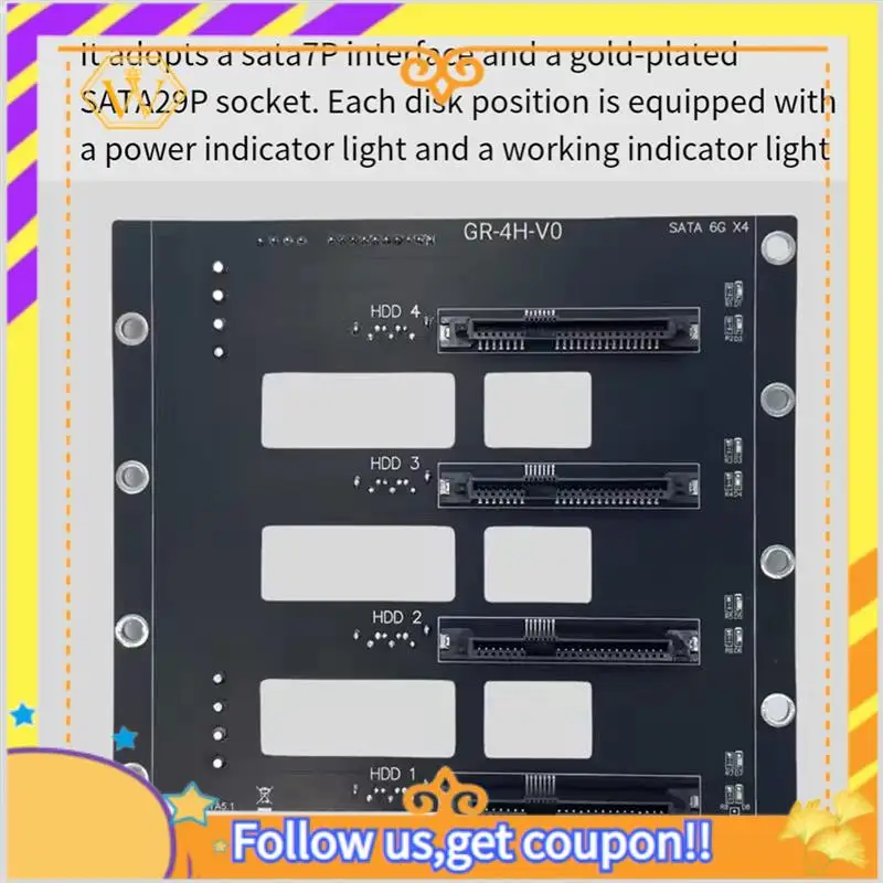 Latest-6Gbps SSD HDD SATA5.1 Hard Disk Drive Backplane Nas Storage Card Server Expansion Board SATA To 4-Disks Adapter 2 X 4D