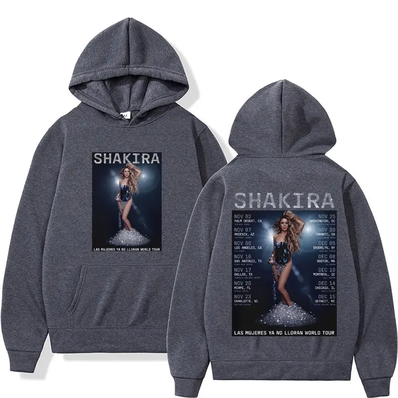 Shakira Las Mujeres Ya No Lloran 2024 World Tour Hooded Men Women Fashion 90s Vintage Hoodie Hip Hop Street Aesthetic Sweatshirt