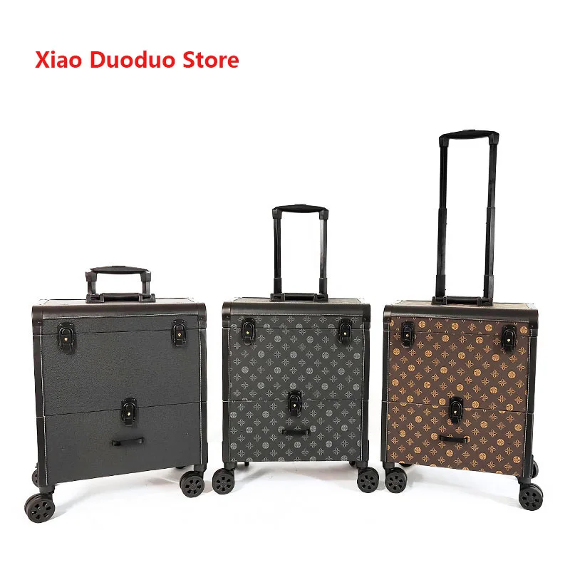 Professional Manicure Suitcase Luxury Travel Aesthetic Suitcases Multifunctional Large Capacity Makeup Trolley Case Customized