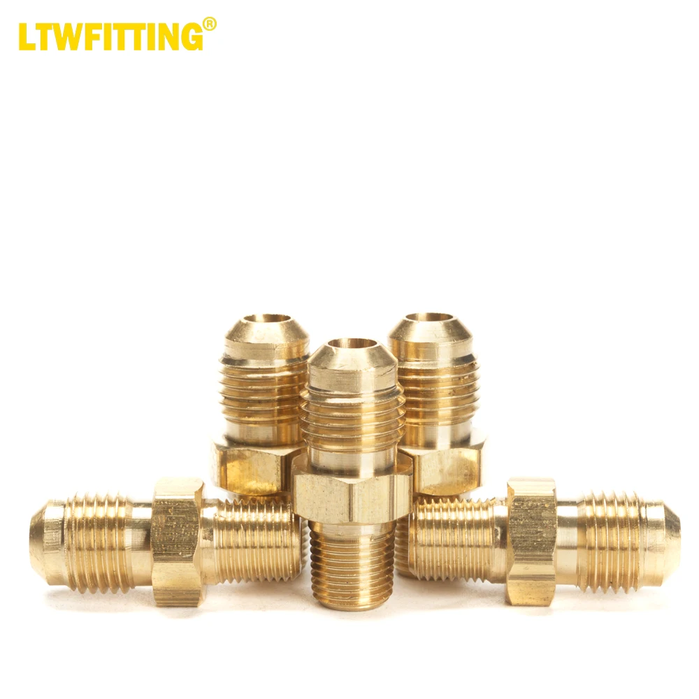 

LTWFITTING Brass Flare 5/16" OD x 1/8" Male NPT Connector Tube Fitting(pack of 5)