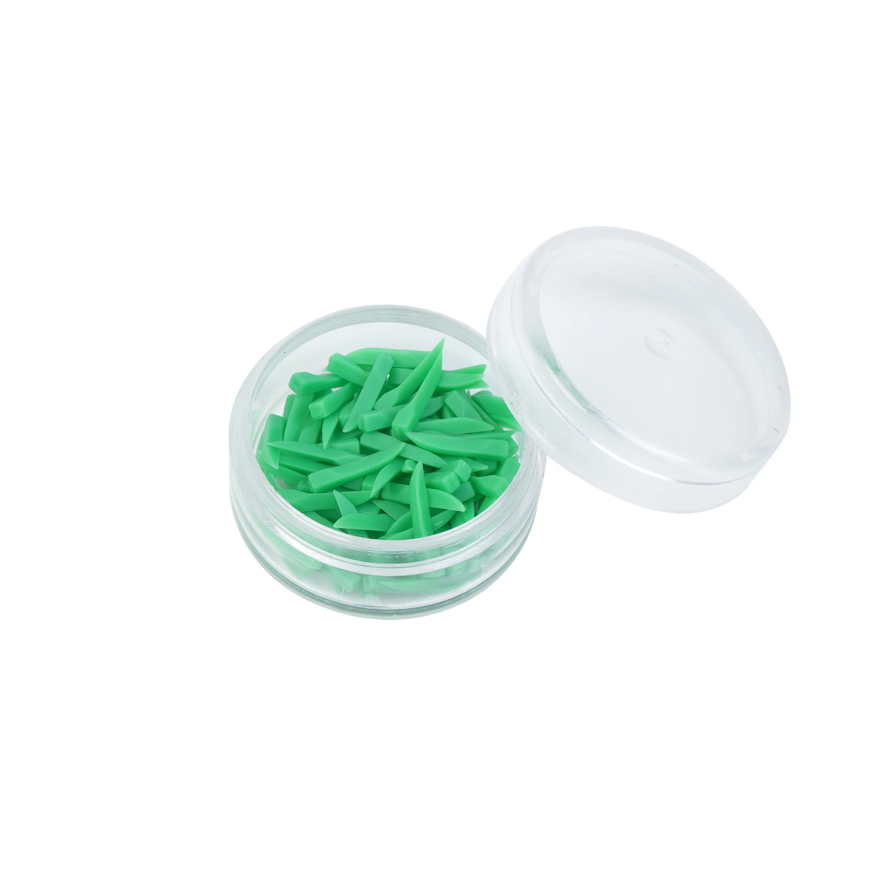 Cuñas dentales desechables de plástico, cuñas de madera con/sin extremo, agujeros circulares, 4 colores, caja de 100 unids/lote