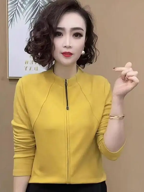 

Высококачественный кардиган на молнии, двусторонний бархатный повседневный антивозрастной женский топ, модный свободный крой с длинным узлом свека