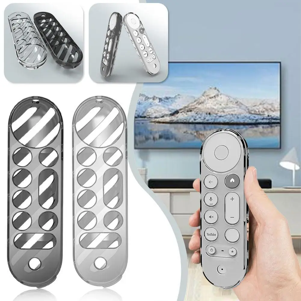 For Google TV Streamer Remote 4K Remote Control Protective Cover Anti-drop Scratch-proof Dust-proof Full-cover Transparent Case