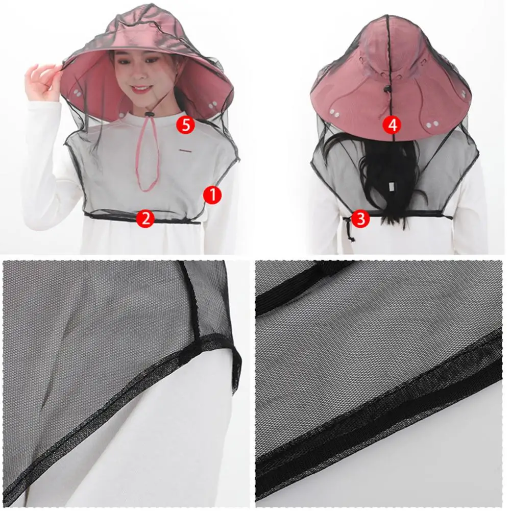 Lightweight Net Mosquito-proof Mesh Net Hat for Outdoor Activities Hunter Hiker Essential Anti-insect Bee Net Cap for Summer