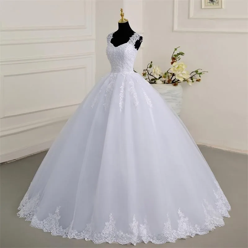 Sleeveless Wedding Dresses Classic Sweetheart Vestido De Noiva Luxury Lace Bridal Ball Gown Formal Robe De Mariee customized