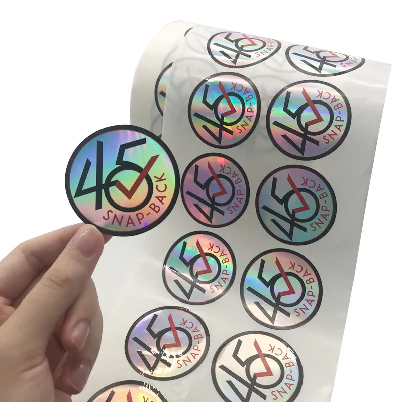 

custom Holographic Circle Rainbow Logo Stickers Store Name Gift Seal Color Change Decoration Labels Bottle Lid Decal Colorful