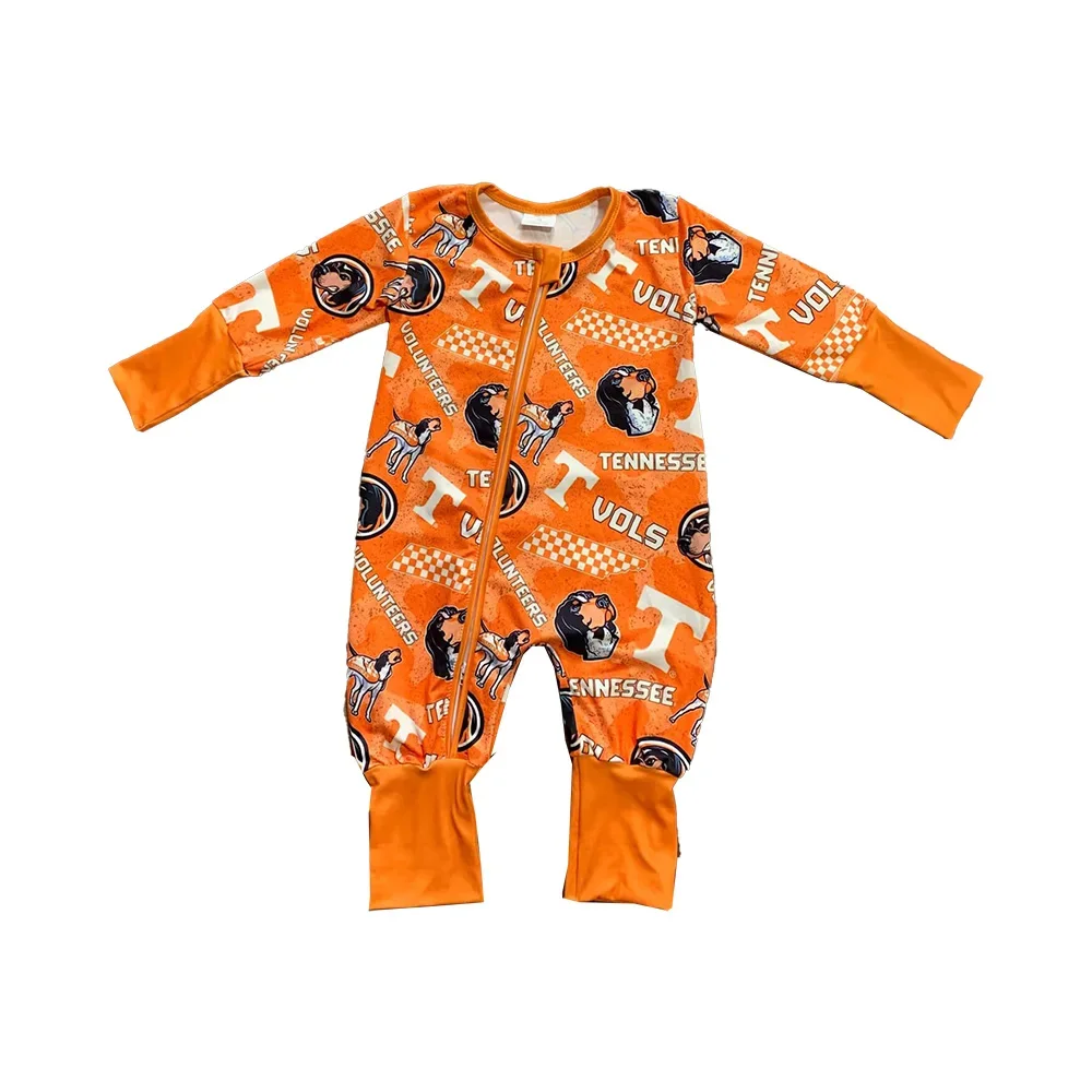 

Boutique Infant State Clothing Newborn Sports jumpsuit Wholesale Zipper Team Baseball Hallowen Baby Romper