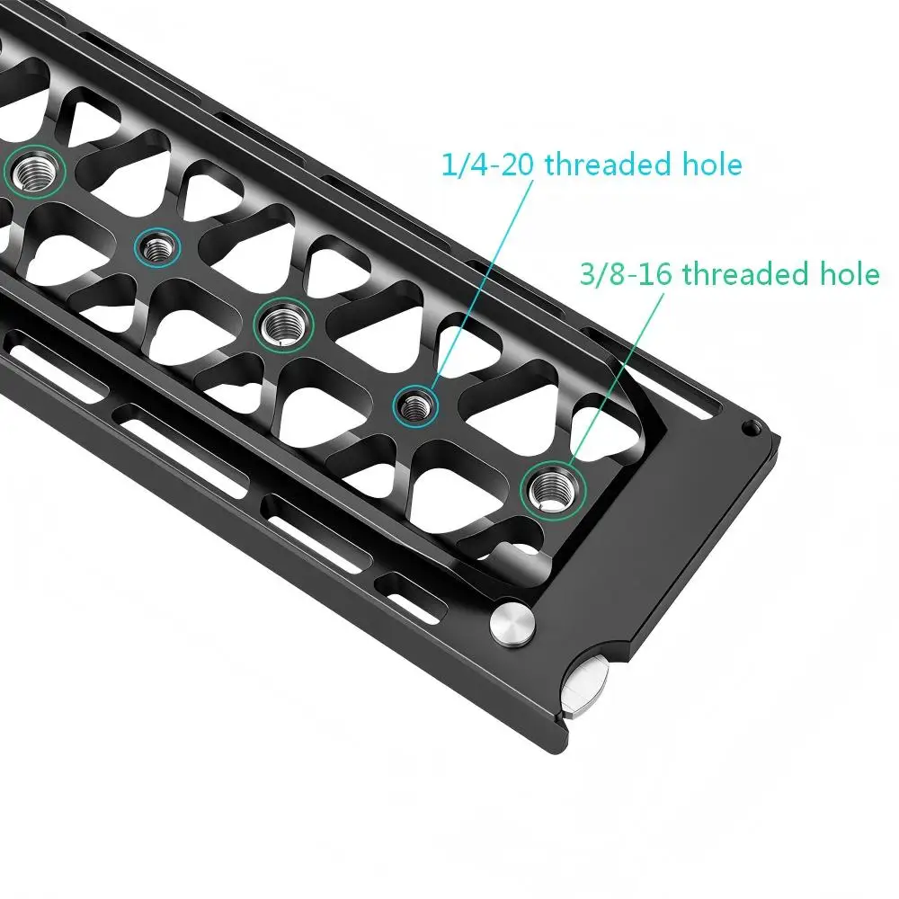 KUANJIE YTP123 ARRl Untere Schwalbenschwanzplatte mit 3/8-Zoll- und 1/4-Zoll-Schraubenlöchern, geeignet für ARRI RED, usw. – Detail 6