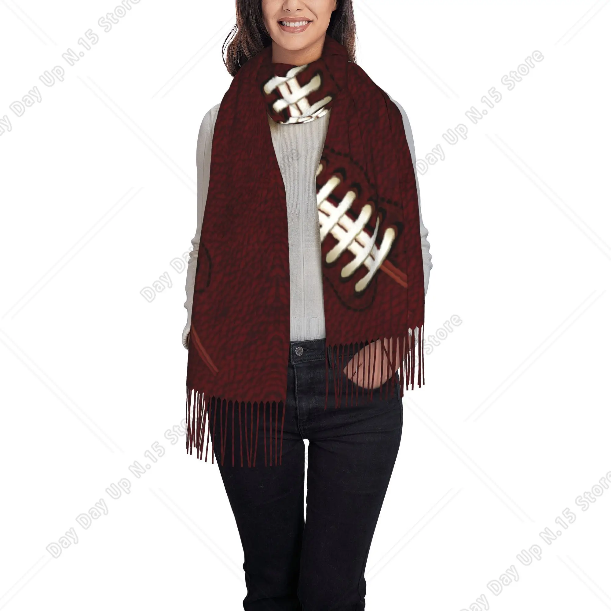 Football Scarf Tassels Scarf Scarves Shawls and Wraps Large Fall Winter Shawl Wrap